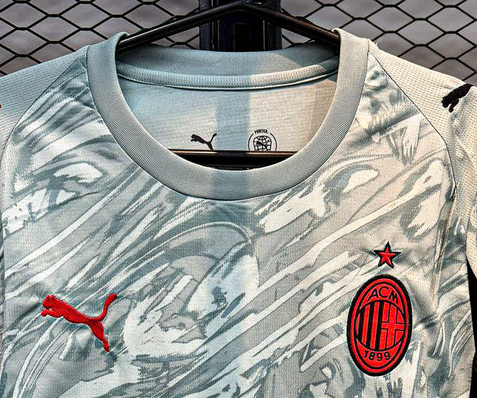 Camisa AC Milan 2024 Cinza/Preta – Premium Tailandesa