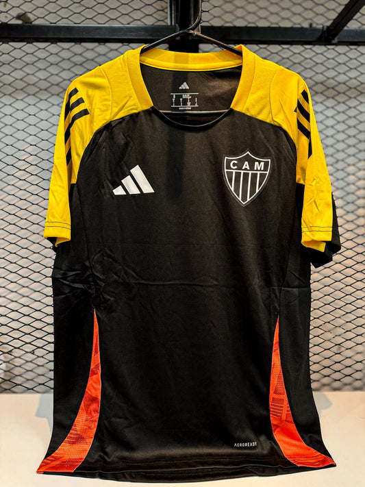 Camisa Atlético Mineiro 2024 – Treino Preta com Amarelo – Premium Tailandesa
